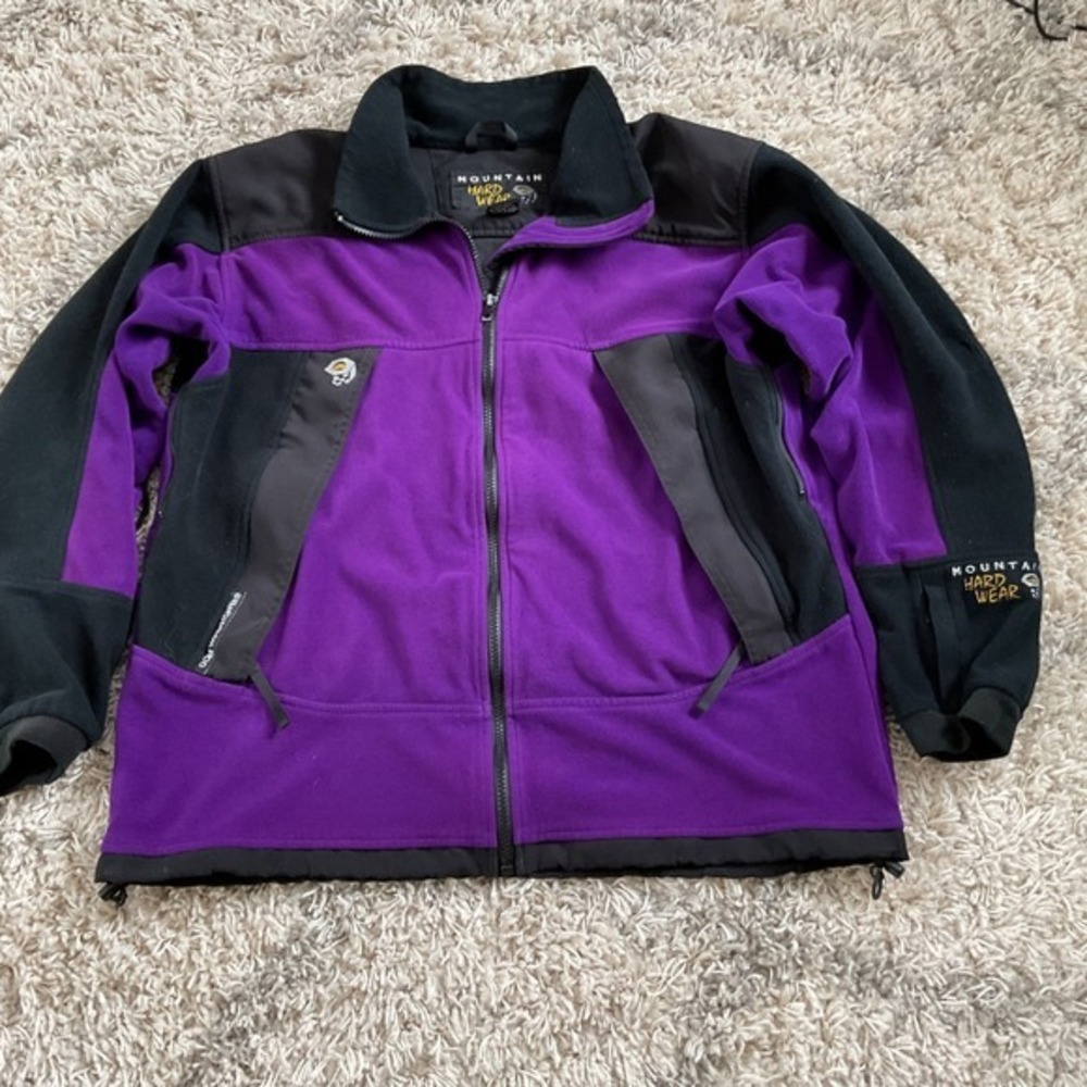 Vintage Mountain Hardwear‎ Windstopper Fleece Jacket Purple Black Womens Size 14